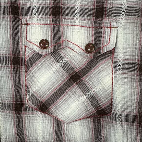 Ryan Michael Western Shirt Beige Mesquite Tribal Plaid Snap Button Mens Size XXL - Picture 4 of 12